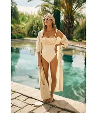 Antonio Melani x M.G. Style Salty Sands Crochet Maxi Dress Swim Cover Up