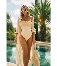 Antonio Melani x M.G. Style Salty Sands Crochet Maxi Dress Swim Cover Up