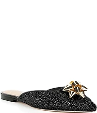 Antonio Melani x The Nat Note Estrella Textured Ornamented Bow Dress Mules