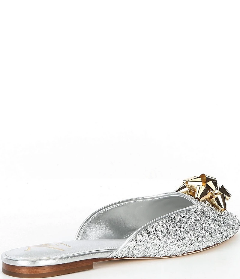 Antonio Melani x The Nat Note Estrella Textured Ornamented Bow Dress Mules