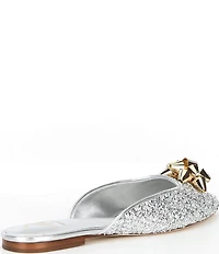 Antonio Melani x The Nat Note Estrella Textured Ornamented Bow Dress Mules