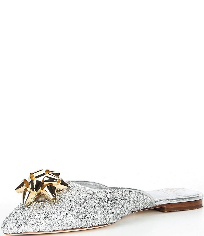 Antonio Melani x The Nat Note Estrella Textured Ornamented Bow Dress Mules