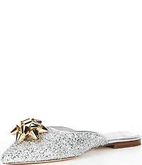 Antonio Melani x The Nat Note Estrella Textured Ornamented Bow Dress Mules
