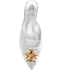 Antonio Melani x The Nat Note Estrella Textured Ornamented Bow Dress Mules