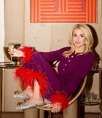 Antonio Melani x The Nat Note Estrella Textured Ornamented Bow Dress Mules