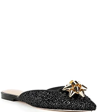 Antonio Melani x The Nat Note Estrella Textured Ornamented Bow Dress Mules