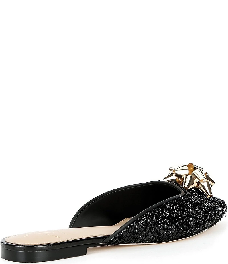 Antonio Melani x The Nat Note Estrella Textured Ornamented Bow Dress Mules