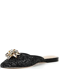 Antonio Melani x The Nat Note Estrella Textured Ornamented Bow Dress Mules