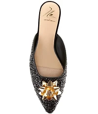 Antonio Melani x The Nat Note Estrella Textured Ornamented Bow Dress Mules