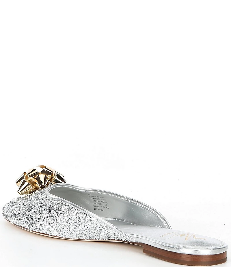 Antonio Melani x The Nat Note Estrella Textured Ornamented Bow Dress Mules