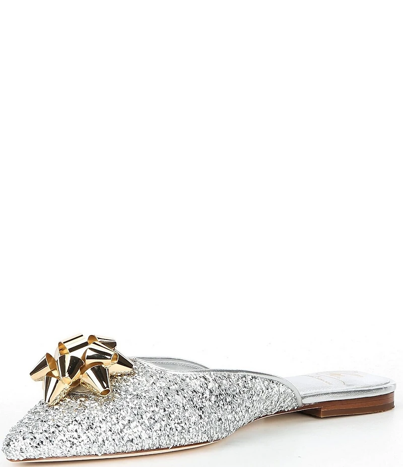 Antonio Melani x The Nat Note Estrella Textured Ornamented Bow Dress Mules