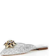 Antonio Melani x The Nat Note Estrella Textured Ornamented Bow Dress Mules