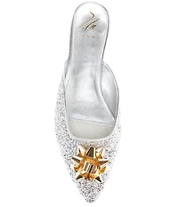 Antonio Melani x The Nat Note Estrella Textured Ornamented Bow Dress Mules