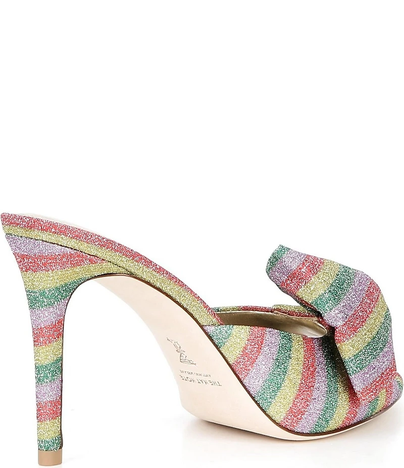 Antonio Melani x The Nat Note Julieta Striped Bow Detail Dress Slide Sandals