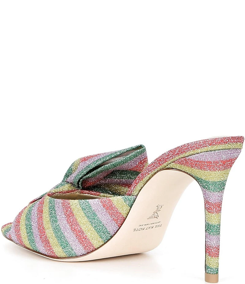 Antonio Melani x The Nat Note Julieta Striped Bow Detail Dress Slide Sandals