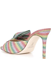 Antonio Melani x The Nat Note Julieta Striped Bow Detail Dress Slide Sandals