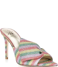 Antonio Melani x The Nat Note Julieta Striped Bow Detail Dress Slide Sandals
