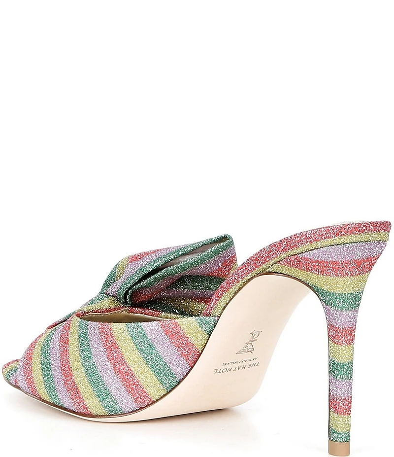 Antonio Melani x The Nat Note Julieta Striped Bow Detail Dress Slide Sandals