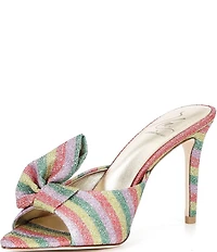Antonio Melani x The Nat Note Julieta Striped Bow Detail Dress Slide Sandals