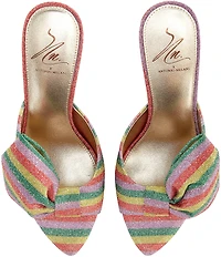 Antonio Melani x The Nat Note Julieta Striped Bow Detail Dress Slide Sandals