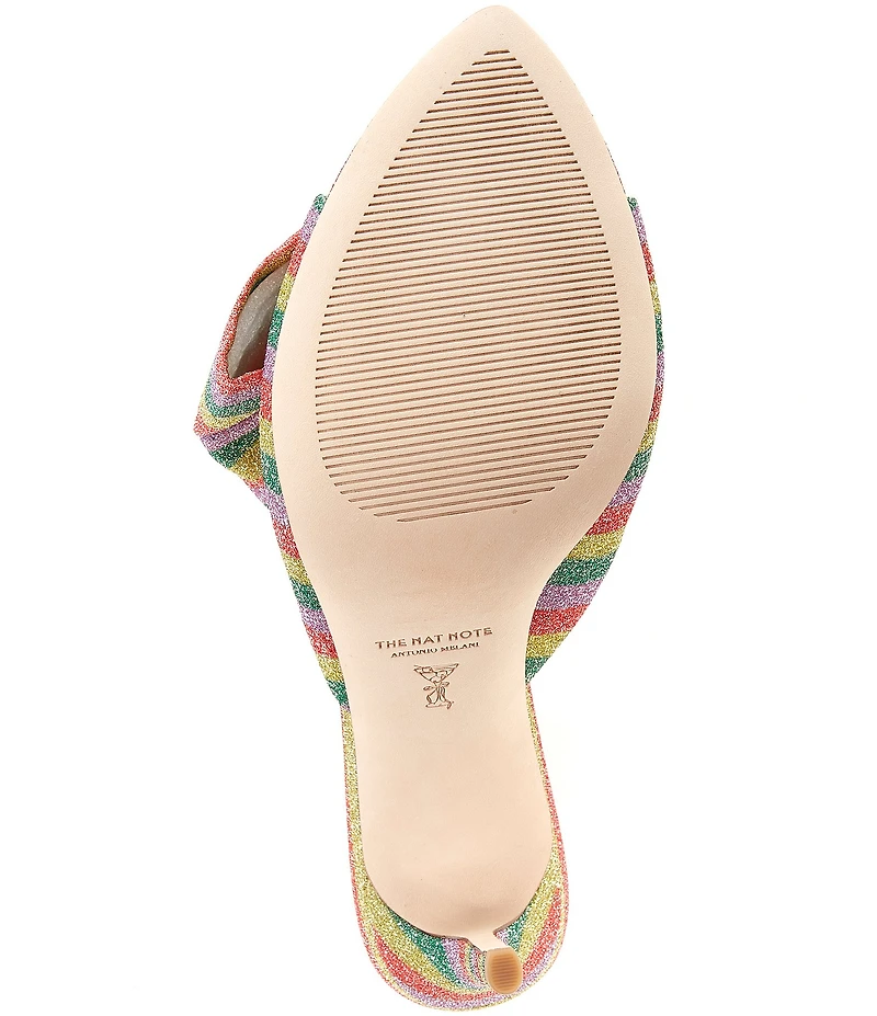 Antonio Melani x The Nat Note Julieta Striped Bow Detail Dress Slide Sandals