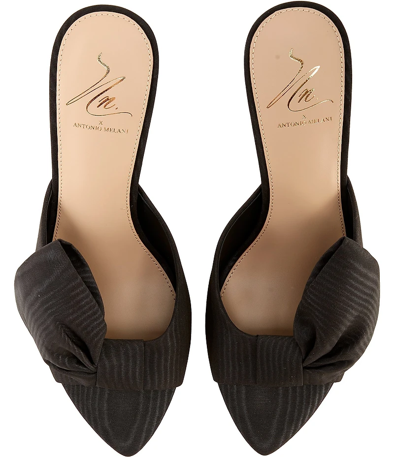 Antonio Melani x The Nat Note Julieta Textured Bow Detail Dress Slide Sandals