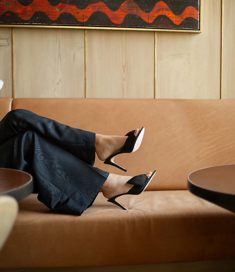 Antonio Melani x The Nat Note Julieta Textured Bow Detail Dress Slide Sandals