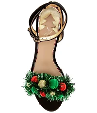 Antonio Melani x The Nat Note Nochebuena Velvet Ornamented Tinsel Platform Sandals