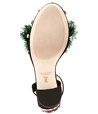 Antonio Melani x The Nat Note Nochebuena Velvet Ornamented Tinsel Platform Sandals