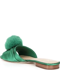 Antonio Melani x The Nat Note Olga Satin Pom Detail Slide Sandals