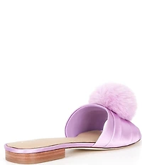 Antonio Melani x The Nat Note Olga Satin Pom Detail Slide Sandals