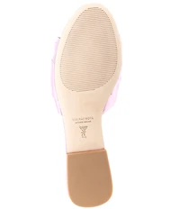 Antonio Melani x The Nat Note Olga Satin Pom Detail Slide Sandals