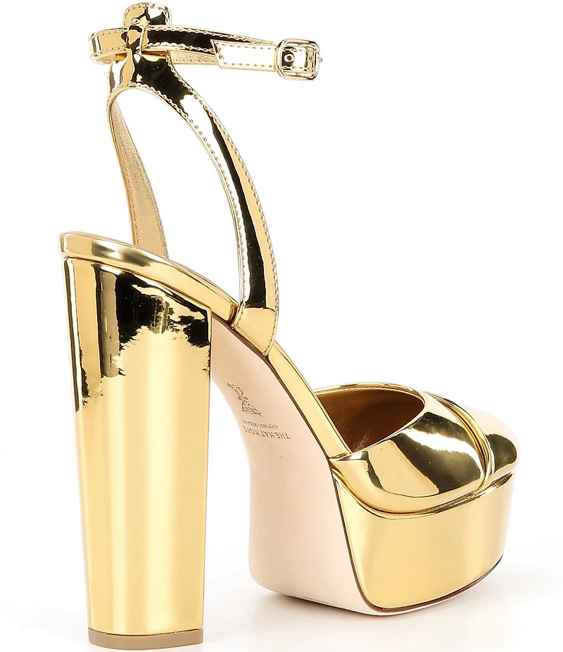 Antonio Melani x The Nat Note Pia Mirror Metallic Platform Pumps