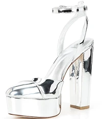 Antonio Melani x The Nat Note Pia Mirror Metallic Platform Pumps