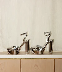 Antonio Melani x The Nat Note Pia Mirror Metallic Platform Pumps