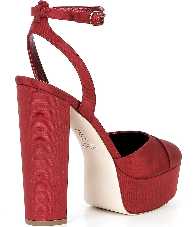 Antonio Melani x The Nat Note Pia Satin Ankle Wrap Platform Pumps