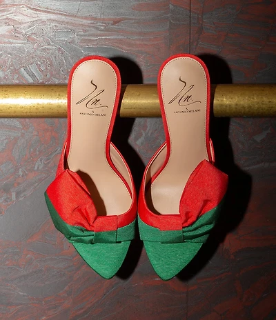 Antonio Melani x The Nat Note Rita Colorblock Bow Detail Dress Slide Sandals