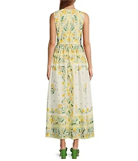 Antonio Melani x Style by Simkins Hannah Poplin V-Neck Sleeveless Belted Maxi Dress