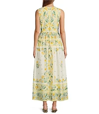 Antonio Melani x Style by Simkins Hannah Poplin V-Neck Sleeveless Belted Maxi Dress