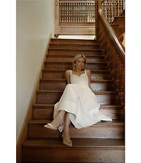 Antonio Melani x Style by Simkins Page Soutache Linen Blend Sweetheart Sleeveless Maxi Dress