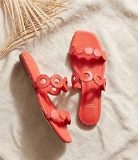 Antonio Melani x Stephanie Covington Aida Leather Double Band Disk Flat Sandals