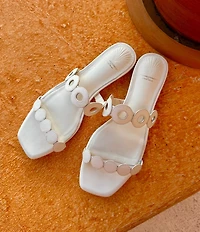 Antonio Melani x Stephanie Covington Aida Leather Double Band Disk Flat Sandals