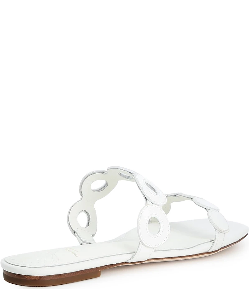Antonio Melani x Stephanie Covington Aida Leather Double Band Disk Flat Sandals