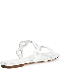 Antonio Melani x Stephanie Covington Aida Leather Double Band Disk Flat Sandals