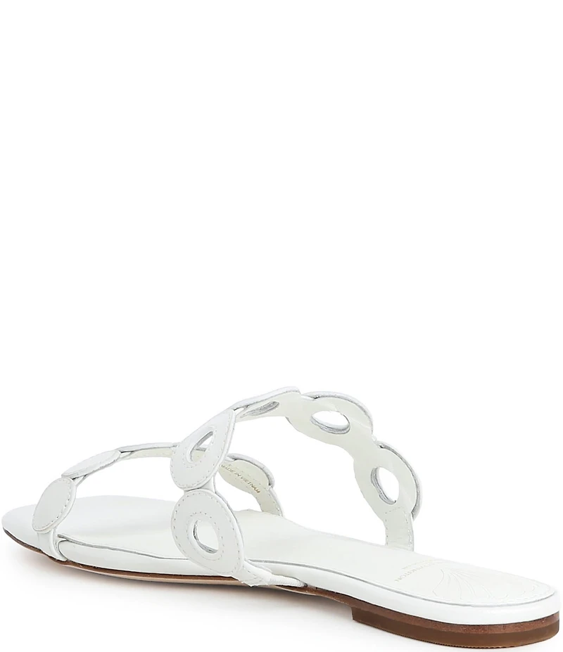 Antonio Melani x Stephanie Covington Aida Leather Double Band Disk Flat Sandals