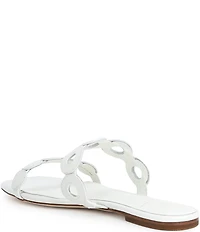 Antonio Melani x Stephanie Covington Aida Leather Double Band Disk Flat Sandals