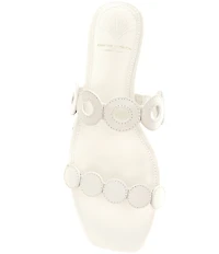 Antonio Melani x Stephanie Covington Aida Leather Double Band Disk Flat Sandals