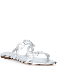Antonio Melani x Stephanie Covington Aida Leather Double Band Disk Flat Sandals