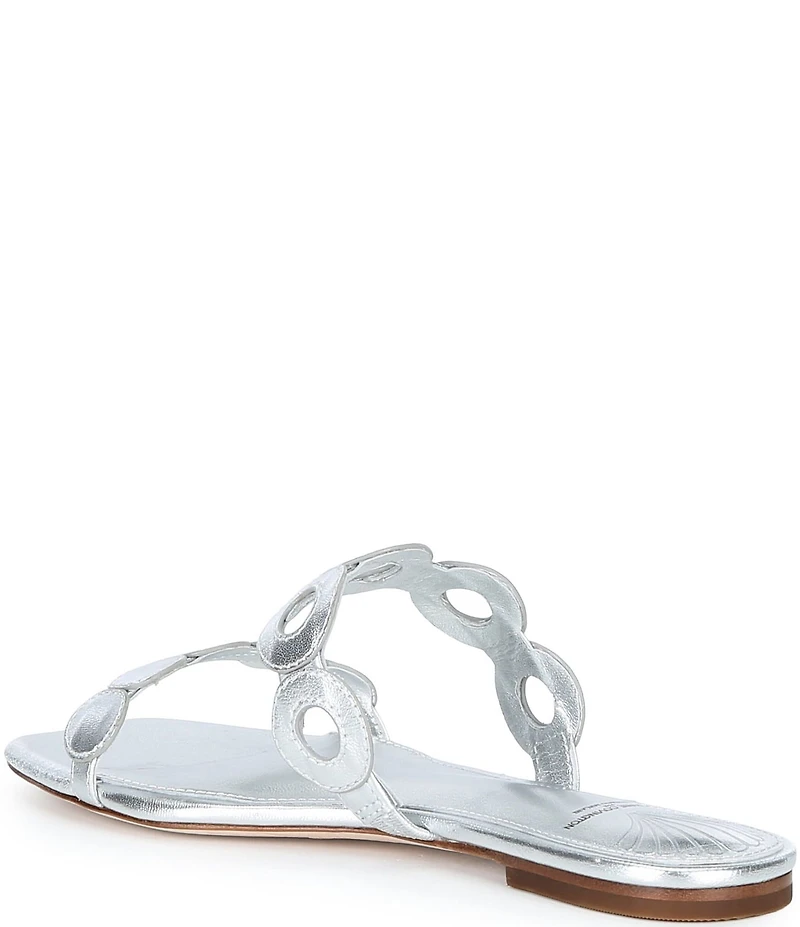 Antonio Melani x Stephanie Covington Aida Leather Double Band Disk Flat Sandals