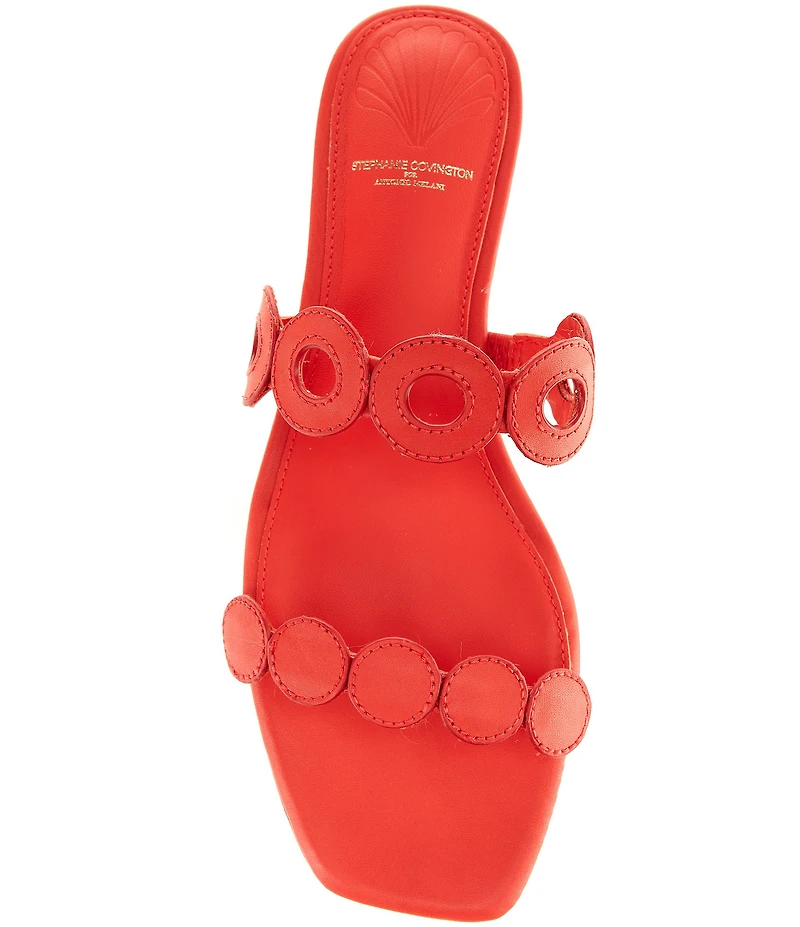 Antonio Melani x Stephanie Covington Aida Leather Double Band Disk Flat Sandals